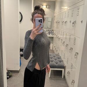 NWT American Eagle Outfitters Charcoal Cable Knit Sweater